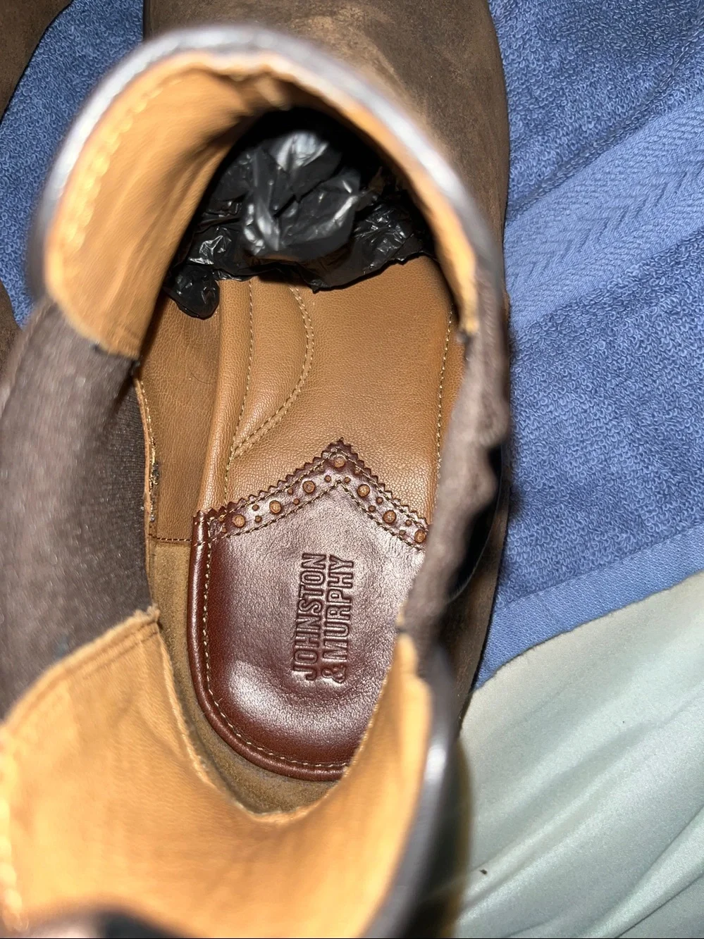 Johnston & Murphy Henrick Chelsea Boot Tan Waxed Suede Sz 11M